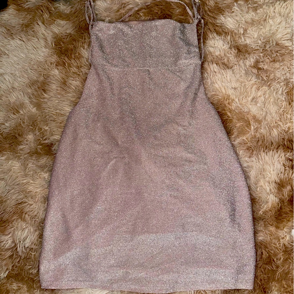 Shimmery Backless BodyCon Dress